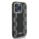 DKNY iPhone 15 Pro Case Leather Checkered Mono Pattern MagSafe, Black