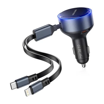 Car Charger Vention FFOB0 60W USB-C Lightning