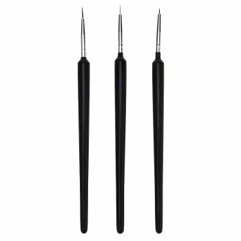 Nail Art Detailer Brushes Set, 3 pcs, Black