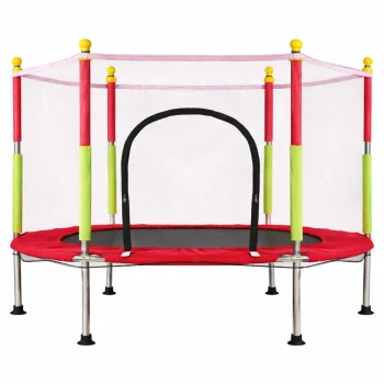 Kids Garden Trampoline with Net and Balls, 140cm, Red