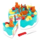 Toy Birthday Cake with Velcro Cutting, 75 Pieces, Blue