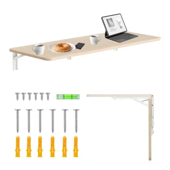 Maclean MC-128 WD Folding Shelf / Table, 100x40cm, Light Wood