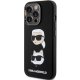 Karl Lagerfeld Silicone Karl&Choupette Head Case for iPhone 15 Pro, Black