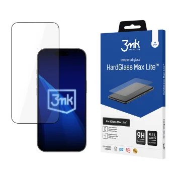 Apsauginis stiklas 3mk HardGlass Max Lite skirtas iPhone Air, 9H, 0.3 mm, juodas