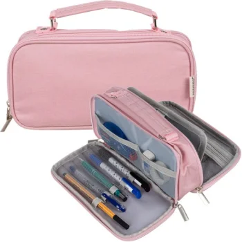 Maaleo Two-Compartment School Pencil Case, Pink