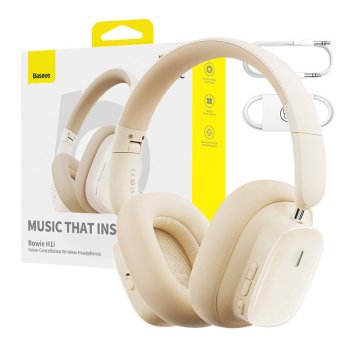 Baseus Bowie H1i Wireless Bluetooth Over-Ear Headphones, White