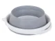 Collapsible Silicone Bucket with Lid 5L, Grey-White