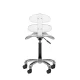 AM-880 Beauty Stool with Backrest, White