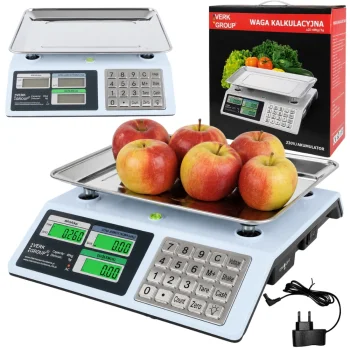 Electronic Retail Scale with Price Calculation, 40 kg, Light Blue