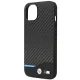 BMW iPhone 14 Plus Case Leather Carbon, Black