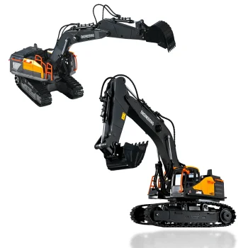Remote Controlled Crawler Excavator Digger Toy, black