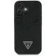 Guess Grained Hot Stamp Peony MagSafe Case for iPhone 16 - Black