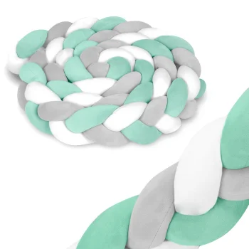Ricokids Crib Bumper 3m, Mint-Grey