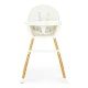 ECOTOYS 2-in-1 Convertible High Chair for Baby & Toddler, Beige