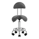 Activeshop 6001 Cosmetic Stool with Backrest, Grey