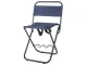 Folding fishing chair with backrest and rod holder, blue