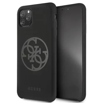 Guess GUHCN65LS4GBK iPhone 11 Pro Max black / black hard case Silicone 4G Tone On Tone