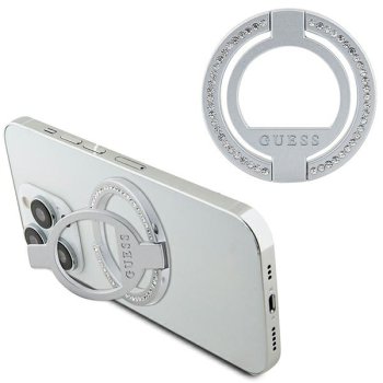 Guess MagSafe Ring Stand with Rhinestones Silver