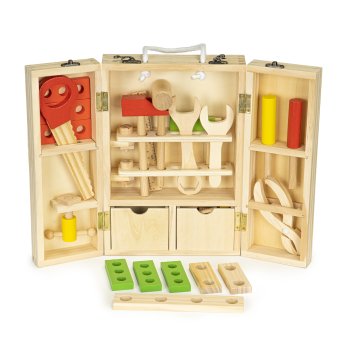 Ecotoys Wooden Tool Box for Kids XXL Toy Tool Set