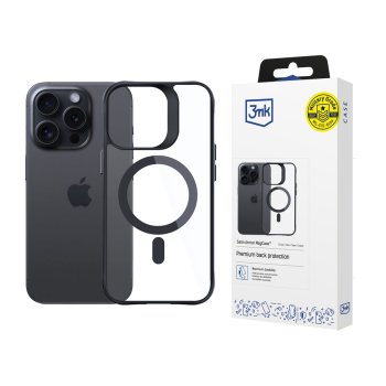 3Mk Protection Satin Armor MagCase for Apple iPhone 15 Pro, Transparent