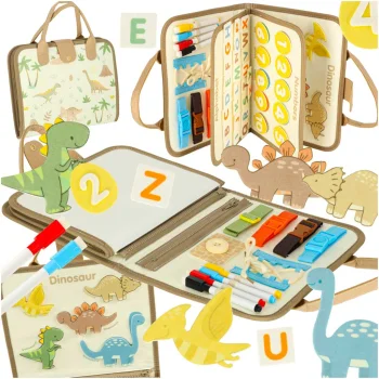 Montessori Sensory Busy Board - Dinosaur Bag KX3196