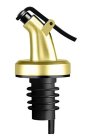 Liquor Bottle Pourer with Cap, Black and Gold