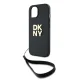 DKNY iPhone 14 / 15 / 13 Case Wrist Strap Stock Logo, Black