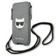 Karl Lagerfeld Saffiano Ikonik Choupette Head Phone Bag Grey