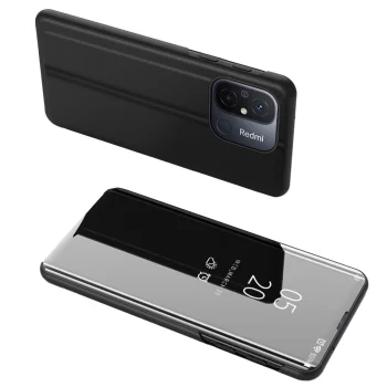 Hurtel Xiaomi Redmi 11A / 12C / Poco C55 Clear View Flip Case, Black