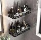 Set of 2 Bathroom Shower Shelves, Black
