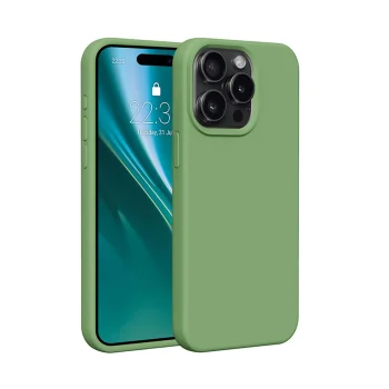 Etteri Silicone Case for Apple iPhone 15 Pro Max, Light Green