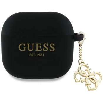 Guess Silicone 4G Charm Case for Apple AirPods 4, Black