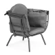 ModernHome Garden Cocoon Chair with Folding Canopy, Grey