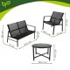 4-Piece Garden and Balcony Furniture Set Gardlov, black