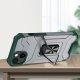 Crystal Ring Case Rugged Kickstand Cover for iPhone 13 mini, Green