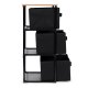 3 Drawer Fabric Storage Organizer ModernHome Loft Style Dresser for Small Spaces, Black