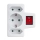 Maclean MCE215 Power Splitter, 3 Sockets with Switch (German Standard)