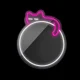 Forever Light FMNE03 Mirror LED Neon Sign Sleeping Cat, Pink/White