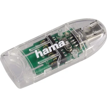 Hama 91092 USB 2.0 Card Reader 8in1 SD/microSD, Transparent