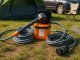 Portable Electric Camping Shower with USB Pump, Orange/Grey