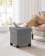 Quilted Storage Ottoman Footrest with Lid 37L, Grey