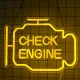 Check Engine Neon LED Decorative Lamp 30x22 cm, Yellow
