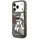 Karl Lagerfeld Liquid Glitter Choupette Logo MagSafe Phone Case Cover iPhone 17 Pro Max - Black