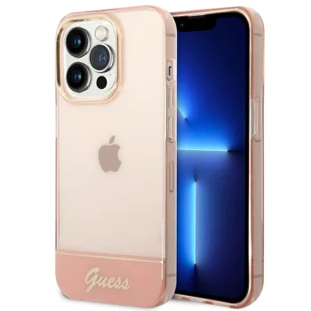 Guess iPhone 14 Pro Max Case Translucent, Pink