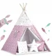 Nukido Children Tent Tipi with Lights, Pink stars