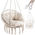 Garden Home Hammock Chair Swing from Braided Rope with Pillow