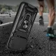 Hybrid Armor Camshield Case for iPhone 17 Pro Max with Stand & Camera Cover, Black