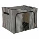 Bedding and Clothes Storage Organizer with Frame, Black/White, 100L