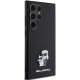 Samsung Galaxy S24 Ultra (SM-S928) Karl Lagerfeld Saffiano Karl&Choupette Metal Pin Case Cover, Black