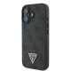 Guess Leather 4G Triangle Strass MagSafe case for iPhone 16 - black